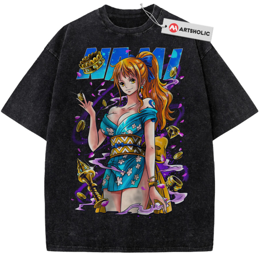 Alternative view of Nami Shirt, One Piece Shirt, Anime Shirt, Vintage T-Shirt