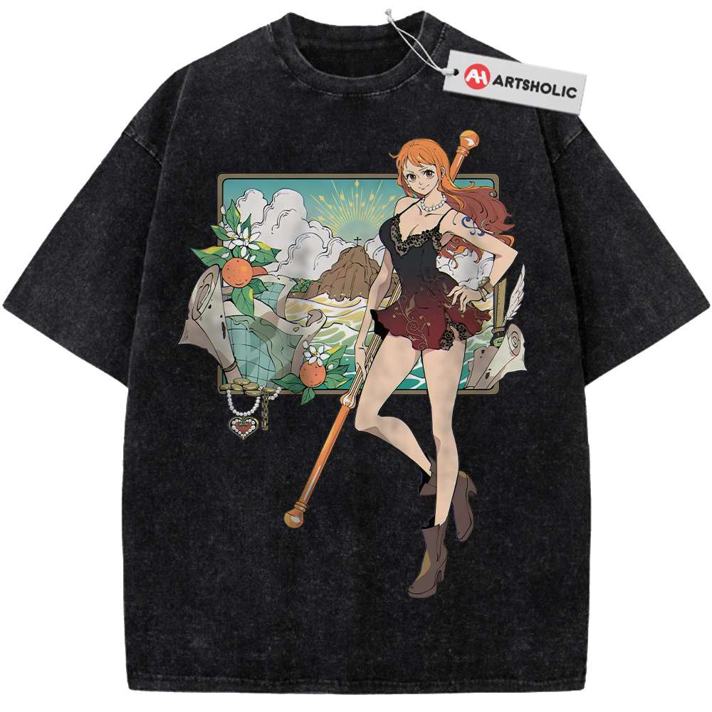 Alternative view of Nami Shirt, One Piece Shirt, Anime Shirt, Vintage T-Shirt
