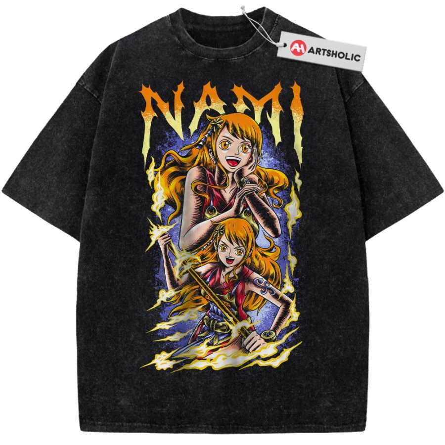 Alternative view of Nami Shirt, One Piece Shirt, Anime Shirt, Vintage Tee