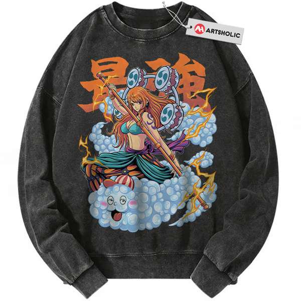 Nami sweatshirt, One Piece sweatshirt, Anime sweatshirt, Vintage Sweater