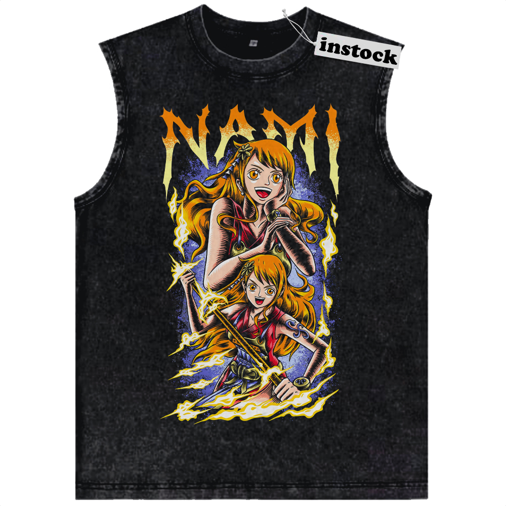 Nami Tank Top, One Piece Tank Top, Anime Tank Top, Vintage Tank Top
