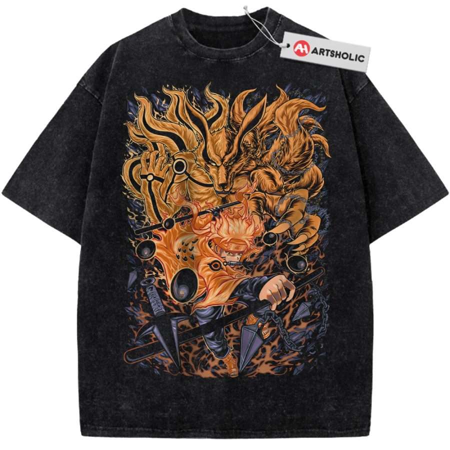 Alternative view of Naruto Shirt, Kurama Shirt, Anime Shirt, Vintage T-Shirt