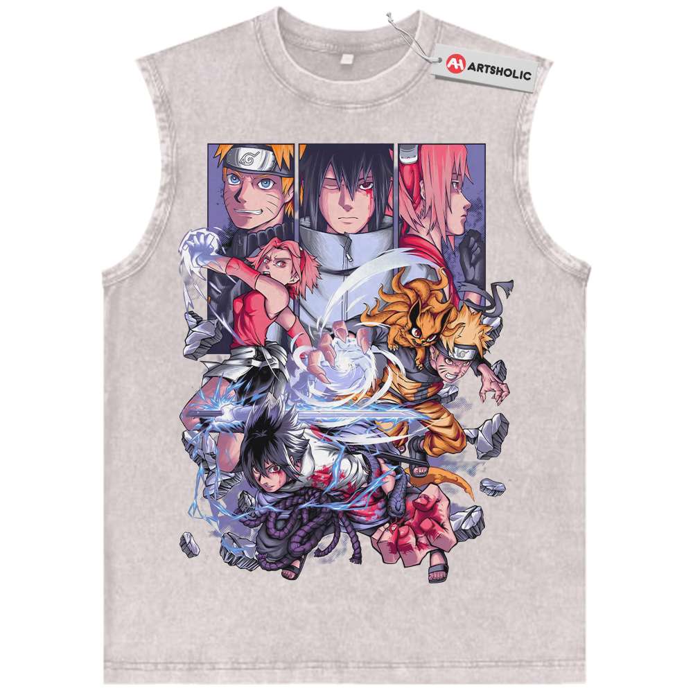Alternative view of Naruto Tank Top, Anime Tank Top, Vintage Tank Top