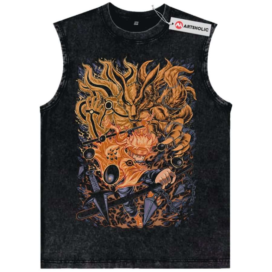 Alternative view of Naruto Tank Top, Kurama Tank Top, Anime Tank Top, Vintage Tank Top