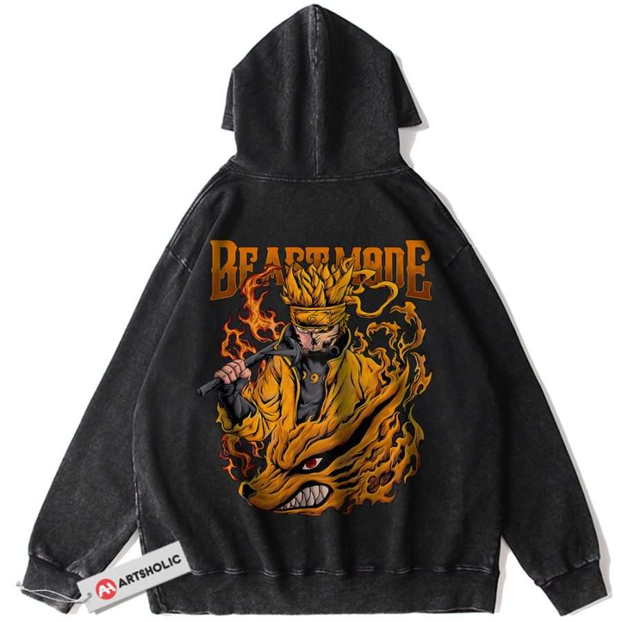 Alternative view of Naruto Uzumaki Hoodie, Kurama Hoodie, Anime Hoodie, Vintage Hoodie