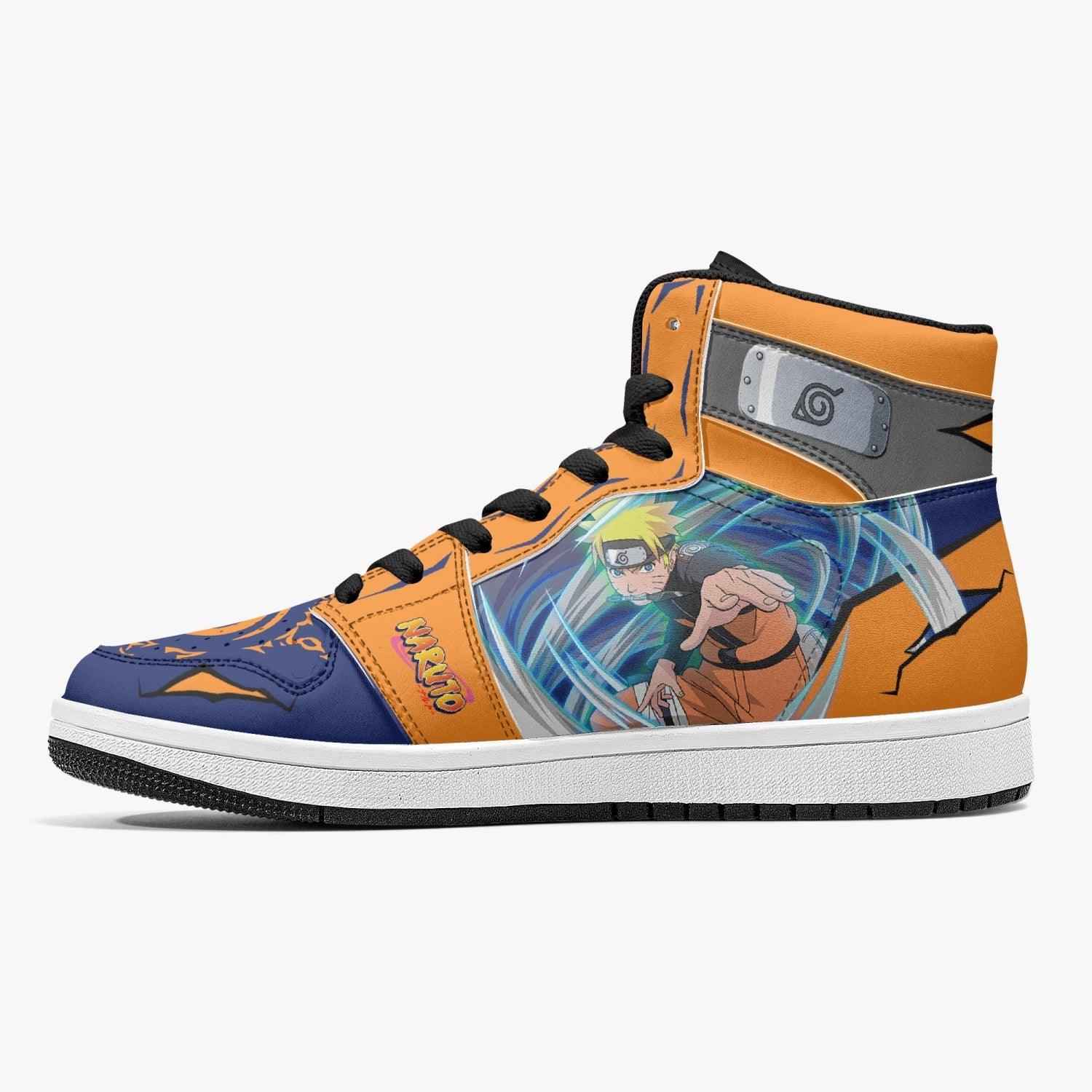 Alternative view of Naruto Uzumaki Rasengan Custom Sneaker Mid 1 Basketball Shoes - Otaku Hall