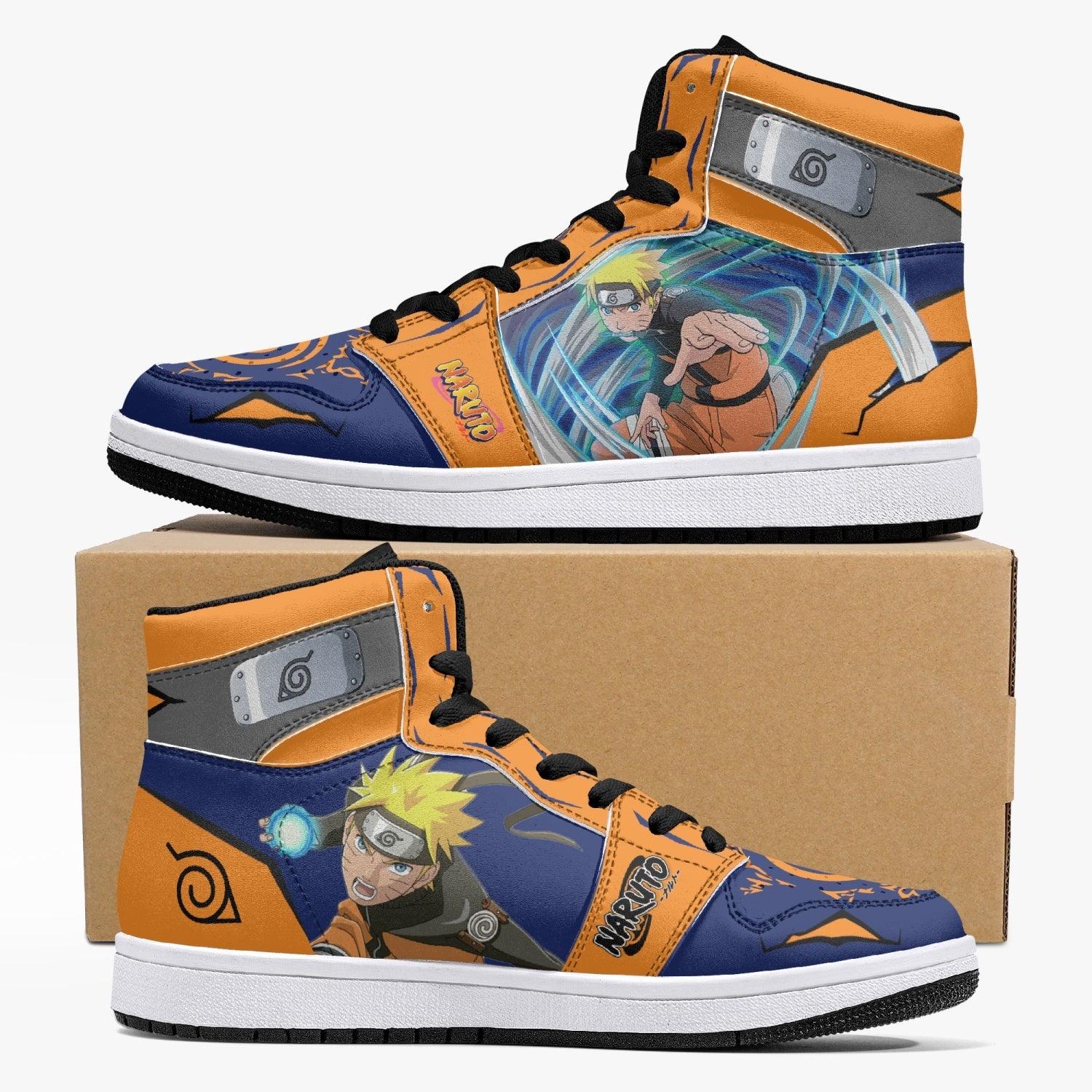 Naruto Uzumaki Rasengan Custom Sneaker Mid 1 Basketball Shoes - Otaku Hall
