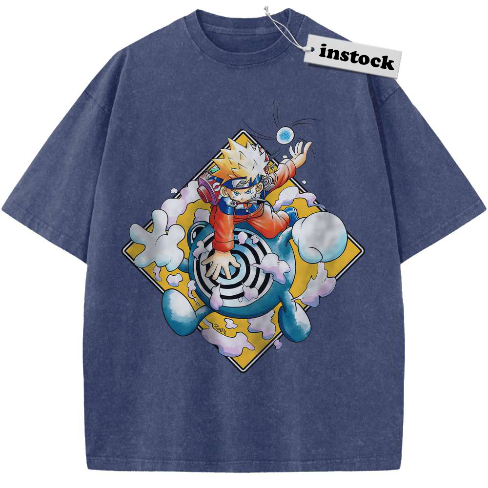 Naruto Uzumaki Shirt, Poliwhirl Shirt, Pokemon shirt, Anime Shirt, Vintage Tee