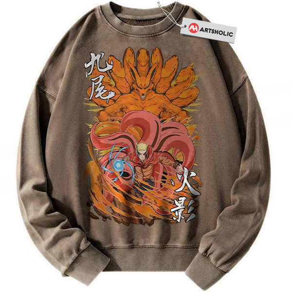 Alternative view of Naruto Uzumaki Sweatshirt, Kurama Sweatshirt, Naruto Sweatshirt, Anime Sweatshirt, Vintage Sweatshirt