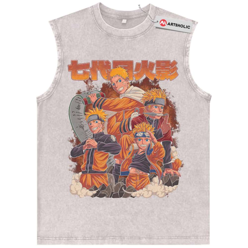 Alternative view of Naruto Uzumaki Tank Top, Anime Tank Top, Vintage Tank Top