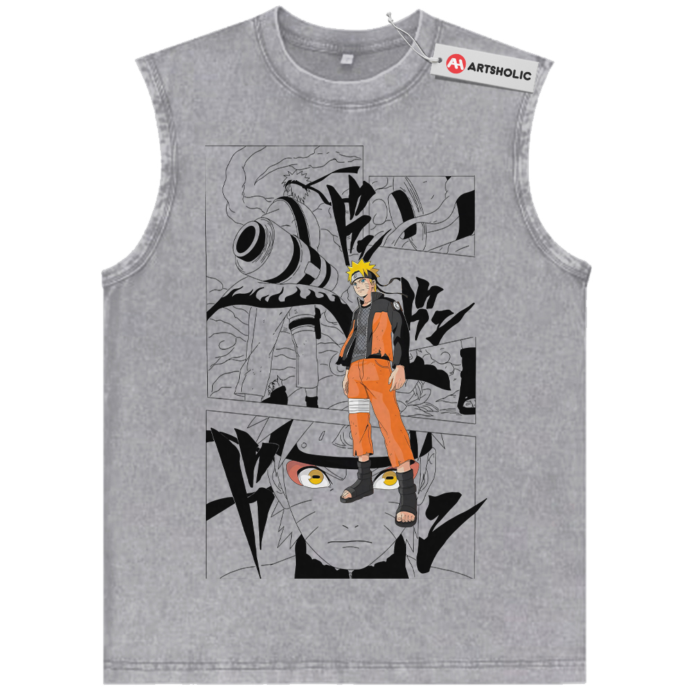 Alternative view of Naruto Uzumaki Tank Top, Naruto: Shippuden Tank Top, Anime Tank Top, Vintage Tank Top