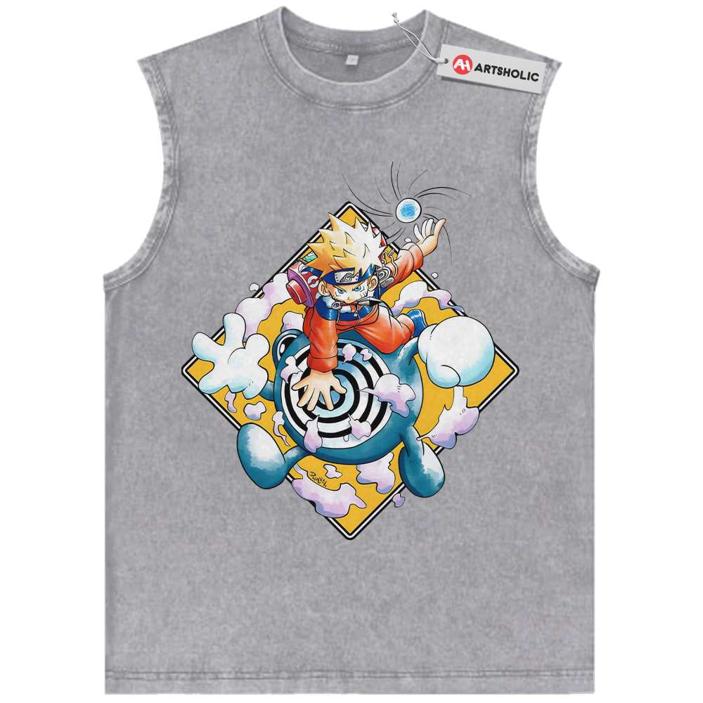 Alternative view of Naruto Uzumaki Tank Top, Poliwhirl Tank Top, Pokemon Tank Top, Anime Tank Top, Vintage Tank Top