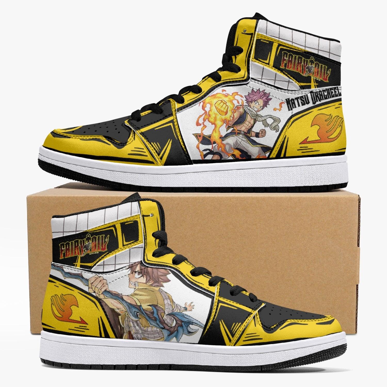 Natsu Dragneel Fairy Tail Custom Sneaker Mid 1 Basketball Shoes - Otaku Hall