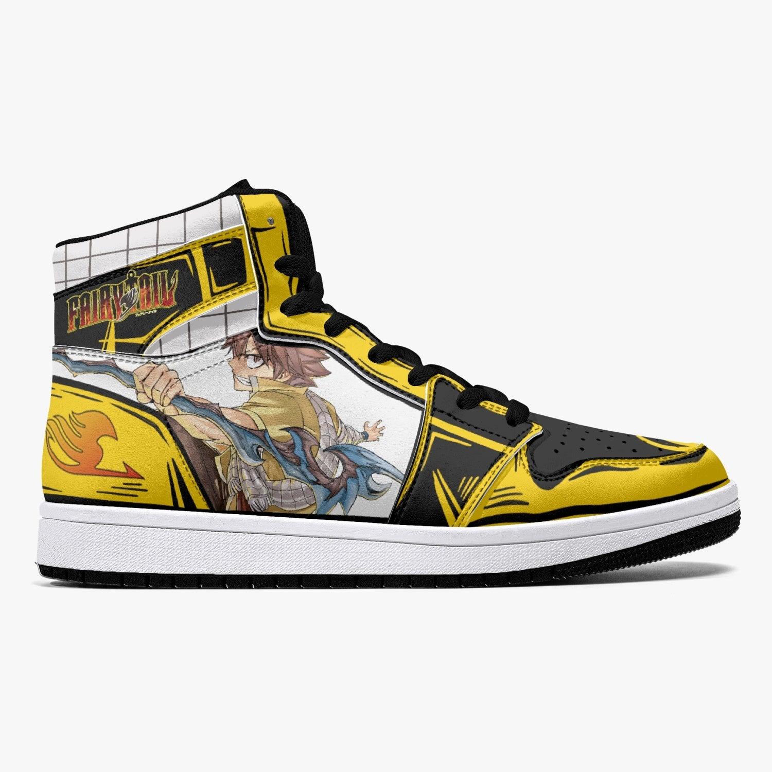 Alternative view of Natsu Dragneel Fairy Tail Custom Sneaker Mid 1 Basketball Shoes - Otaku Hall