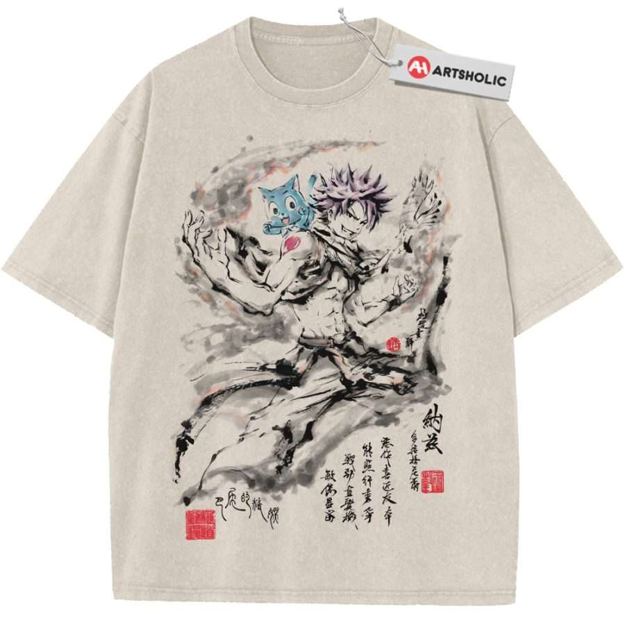 Alternative view of Natsu Dragneel Shirt, Fairy Tail Shirt, Anime Shirt, Vintage T-Shirt