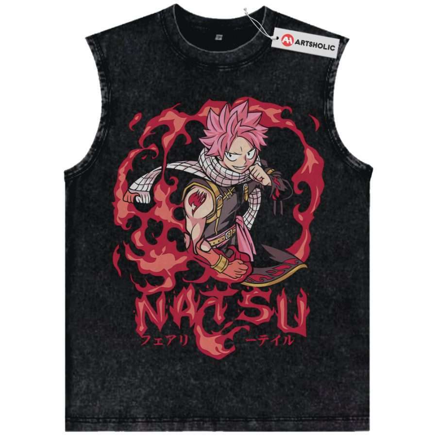 Alternative view of Natsu Dragneel Tank Top, Fairy Tail Tank Top, Anime Tank Top, Vintage Tank Top
