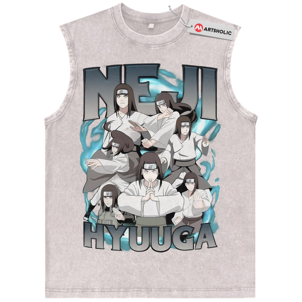 Alternative view of Neji Hyuga Tank Top, Naruto Tank Top, Anime Tank Top, Vintage Tank Top
