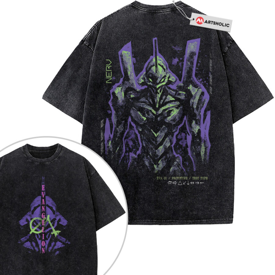 Alternative view of Neon Genesis Evangelion Shirt, Anime Shirt, Vintage T-Shirt 2-Sided