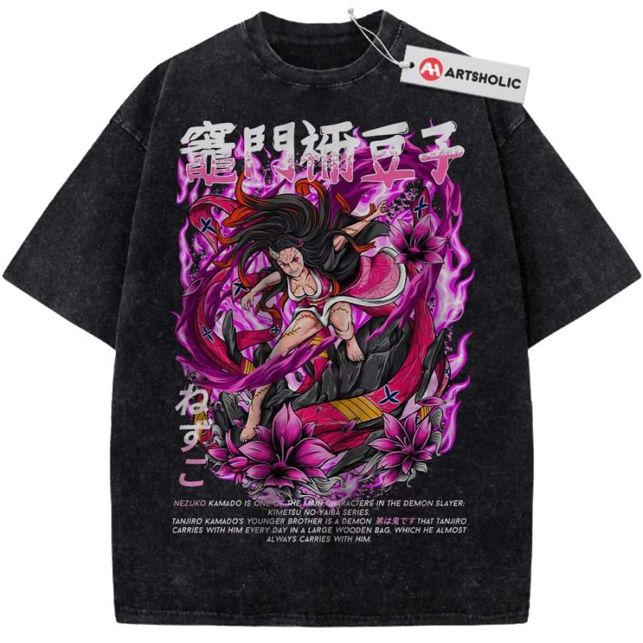 Alternative view of Nezuko Kamado Shirt, Demon Slayer Shirt, Anime Shirt, Vintage T-Shirt