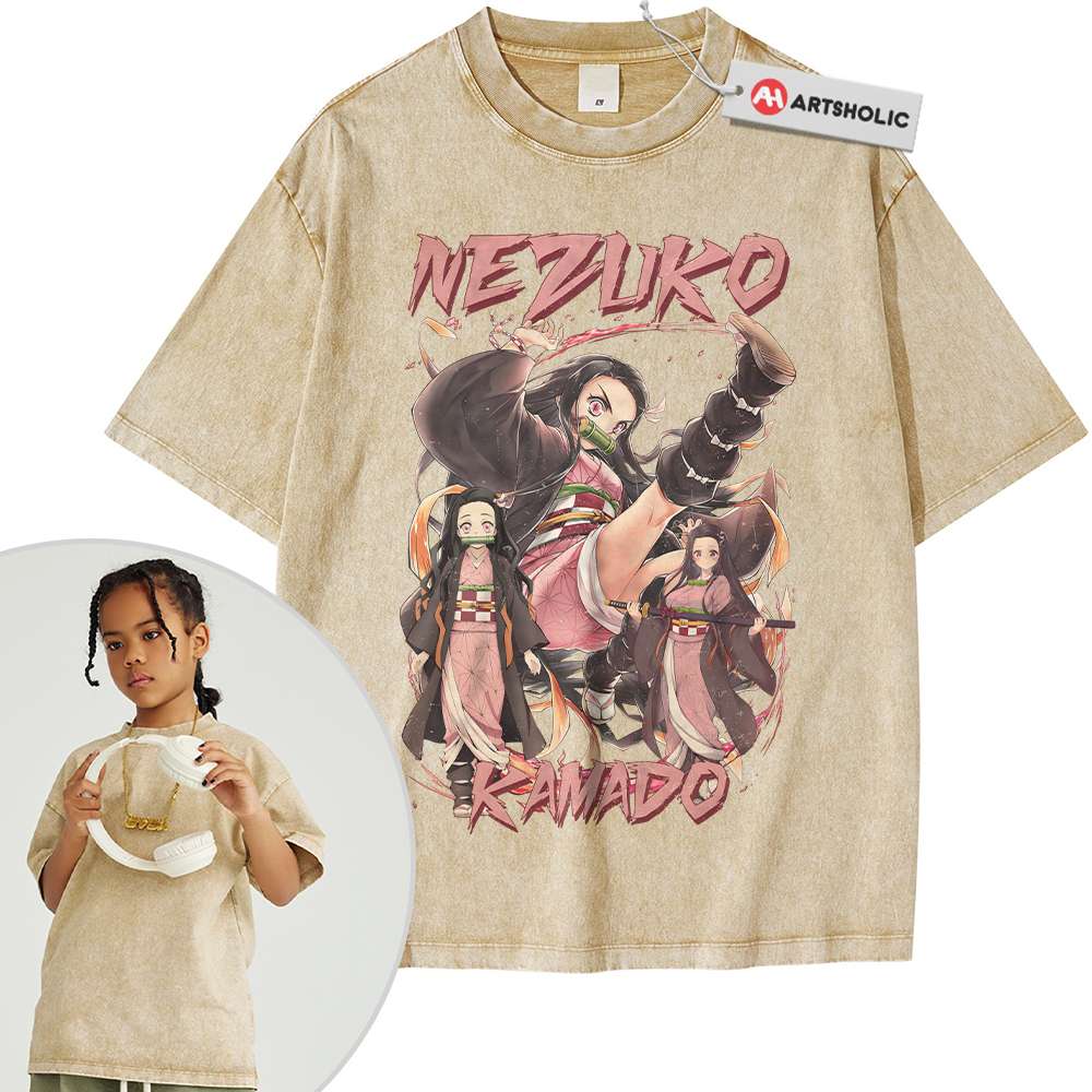 Alternative view of Nezuko Kamado Shirt For Kids, Demon Slayer Shirt For Kids, Anime Shirt For Kids, Vintage Tee For Kids
