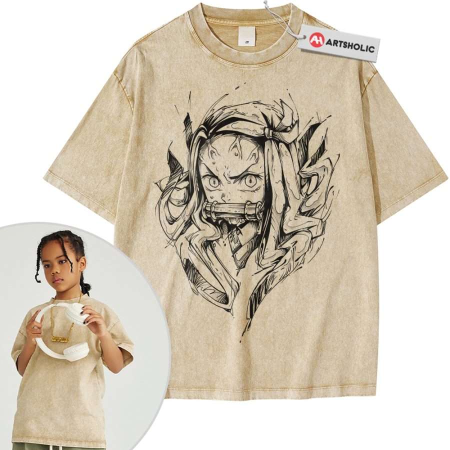 Alternative view of Nezuko Kamado Shirt For Kids, Demon Slayer Shirt For Kids, Anime Shirt For Kids, Vintage Tee For Kids