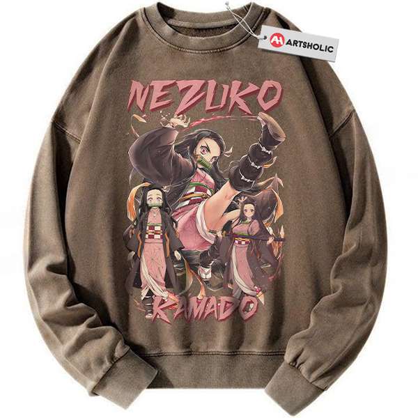 Alternative view of Nezuko Kamado Sweatshirt, Demon Slayer Sweatshirt, Anime Sweatshirt, Vintage Sweater