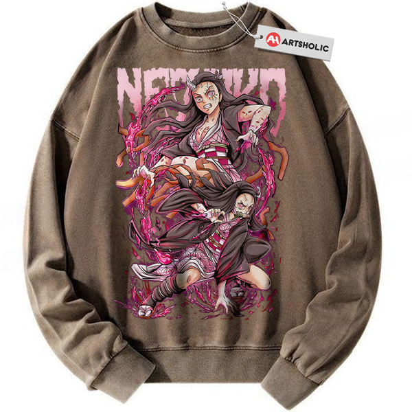 Alternative view of Nezuko Kamado Sweatshirt, Demon Slayer Sweatshirt, Anime Sweatshirt, Vintage Sweater