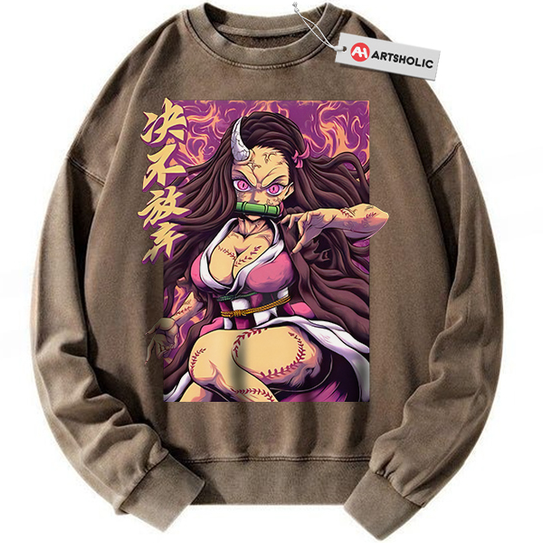 Alternative view of Nezuko Kamado Sweatshirt, Demon Slayer Sweatshirt, Anime Sweatshirt, Vintage Sweatshirt