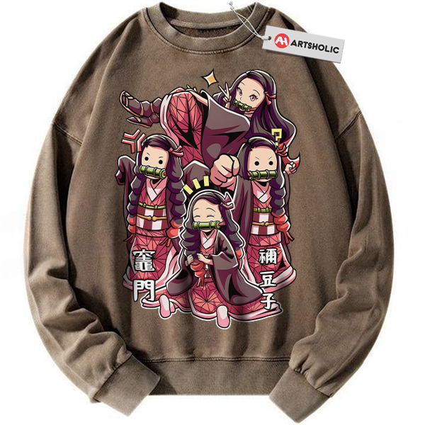 Alternative view of Nezuko Kamado Sweatshirt, Demon Slayer Sweatshirt, Anime Sweatshirt, Vintage Sweatshirt