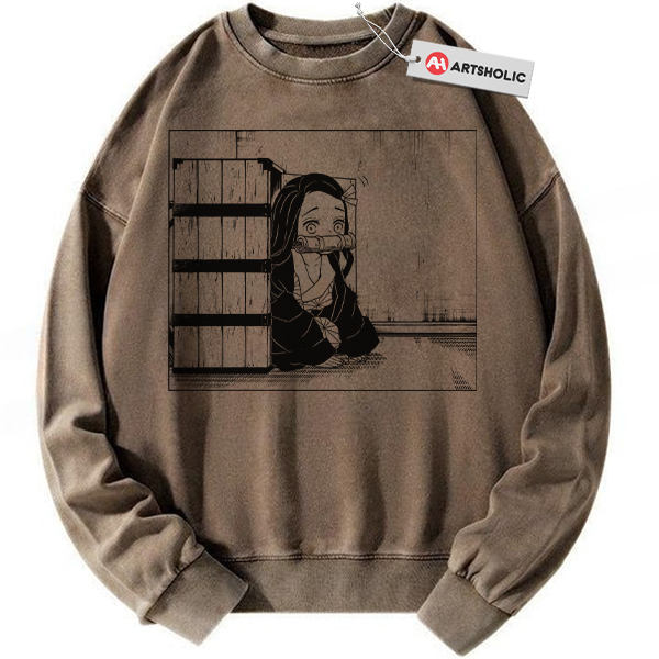 Alternative view of Nezuko Kamado Sweatshirt, Demon Slayer Sweatshirt, Anime Sweatshirt, Vintage Sweatshirt