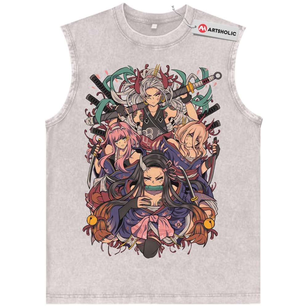 Alternative view of Nezuko Tank Top, Zero Two Tank Top, Yamato Tank Top, Power Tank Top, Anime Tank Top, Vintage Tank Top