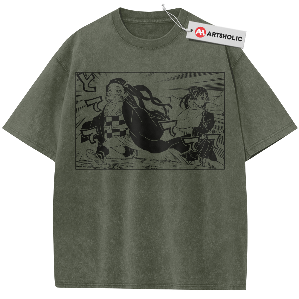 Alternative view of Nezuko vs Kanao Shirt, Demon Slayer Shirt, Anime Shirt, Vintage T-Shirt