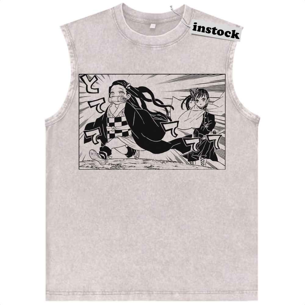 Nezuko vs Kanao Tank Top, Demon Slayer Tank Top, Anime Tank Top, Vintage Tank Top