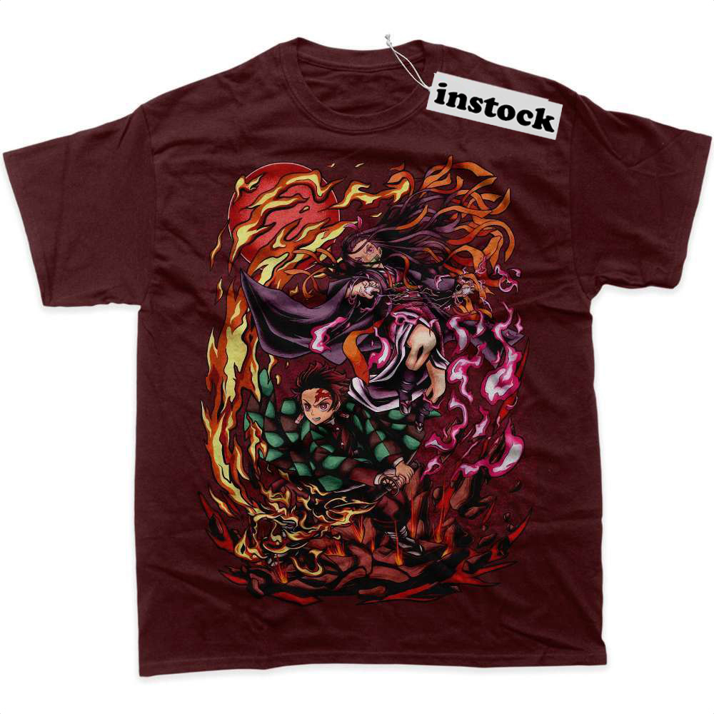 Nezuko vs Tanjiro Kamado Shirt, Demon Slayer Shirt, Anime Shirt, Graphic T-Shirt