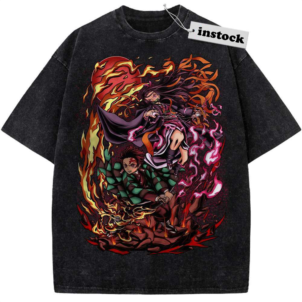 Nezuko vs Tanjiro Kamado Shirt, Demon Slayer Shirt, Anime Shirt, Vintage T-Shirt