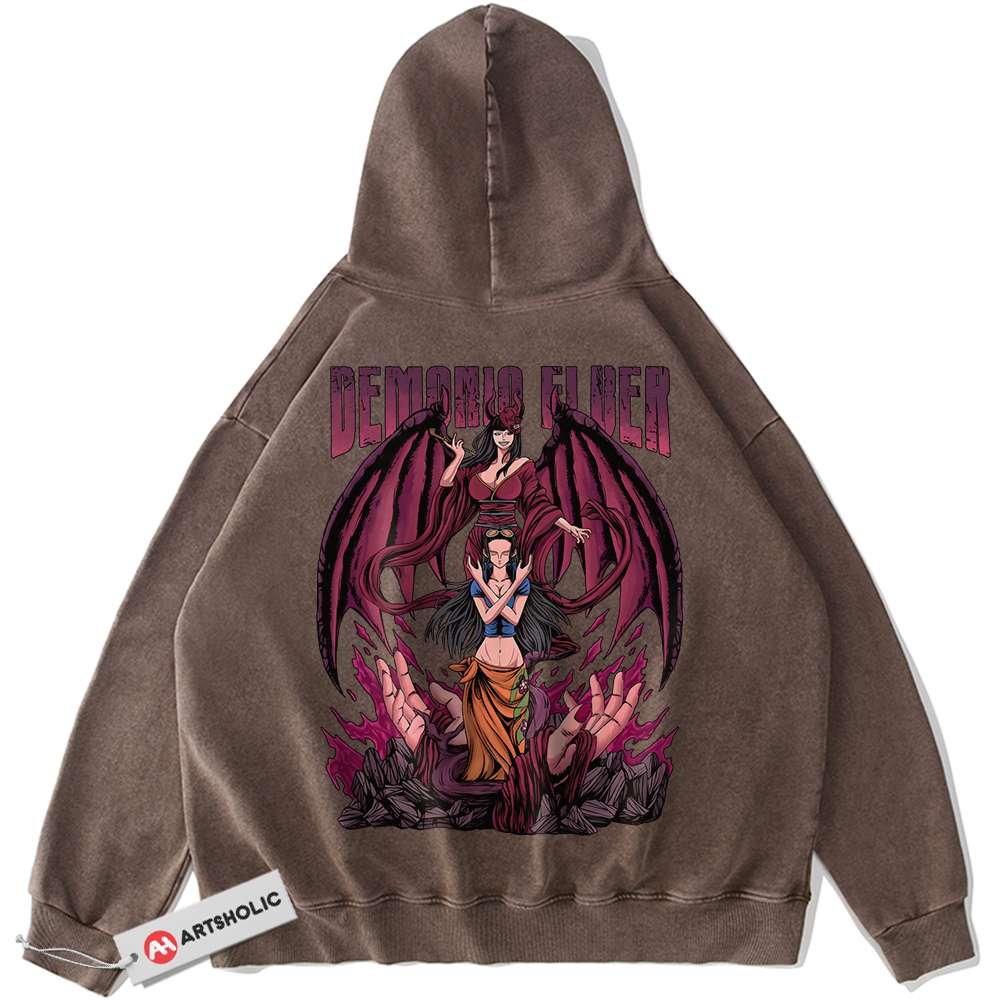 Alternative view of Nico Robin Hoodie, One Piece Hoodie, Anime Hoodie, Vintage Hoodie