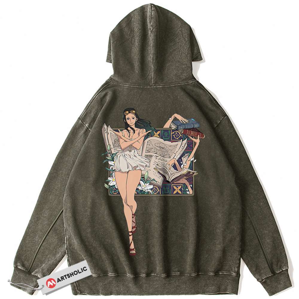 Alternative view of Nico Robin Hoodie, One Piece Hoodie, Anime Hoodie, Vintage Hoodie