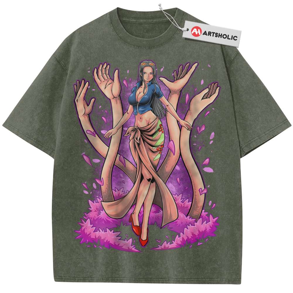 Alternative view of Nico Robin Shirt, One Piece Shirt, Anime Shirt, Vintage T-Shirt