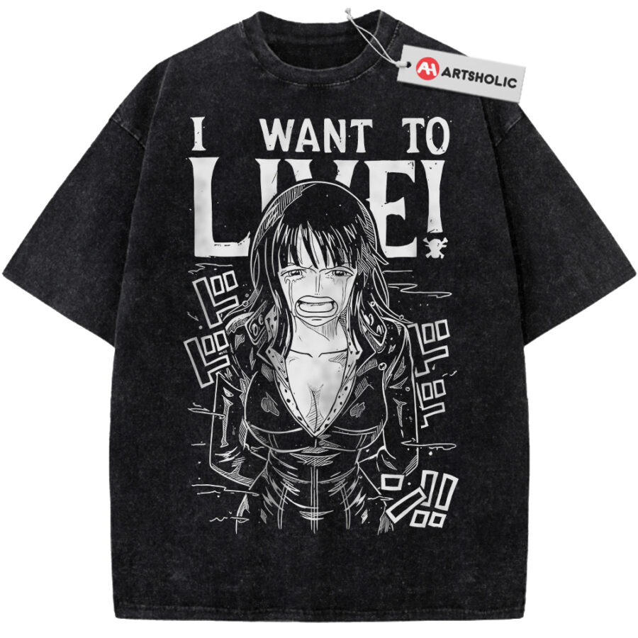 Alternative view of Nico Robin Shirt, One Piece Shirt, Anime Shirt, Vintage Tee