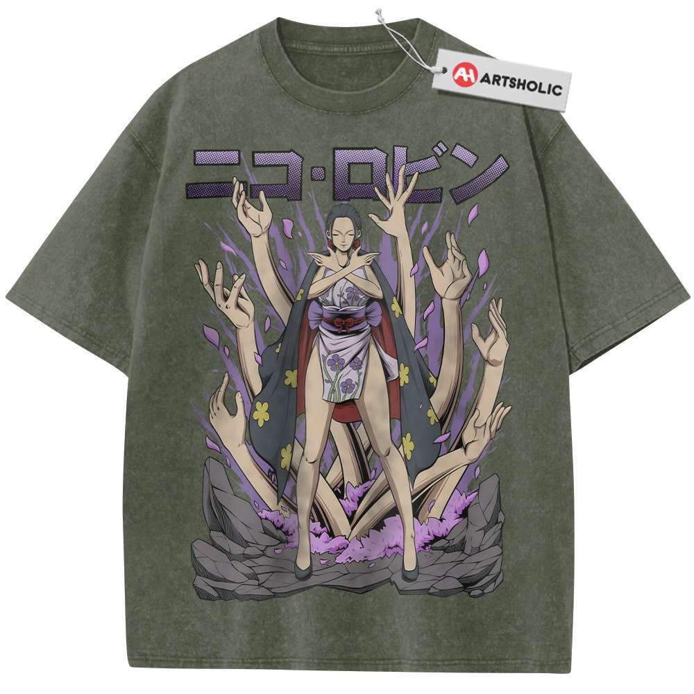 Alternative view of Nico Robin Shirt, One Piece Shirt, Anime Shirt, Vintage Tee