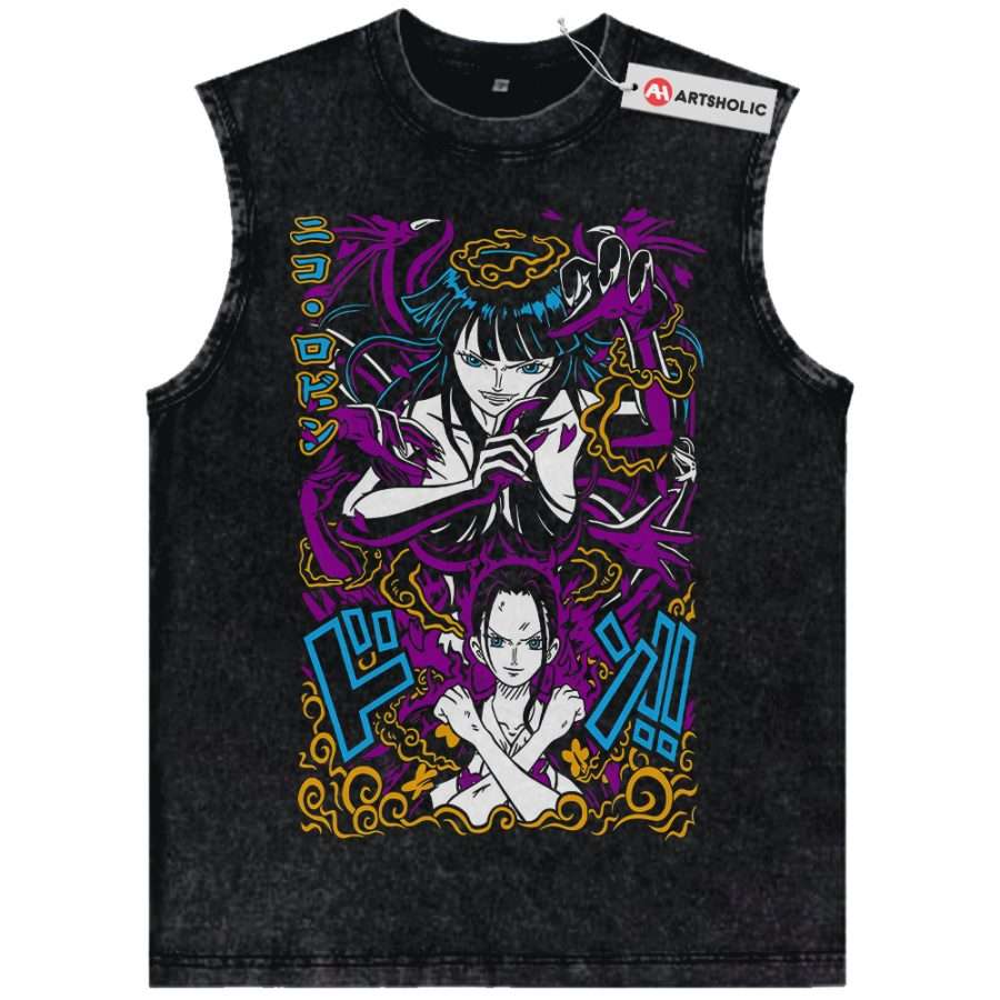 Alternative view of Nico Robin Tank Top, One Piece Tank Top, Anime Tank Top, Vintage Tank Top