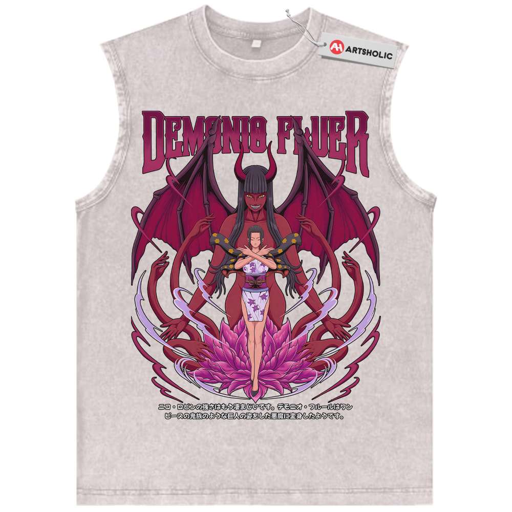 Alternative view of Nico Robin Tank Top, One Piece Tank Top, Anime Tank Top, Vintage Tank Top