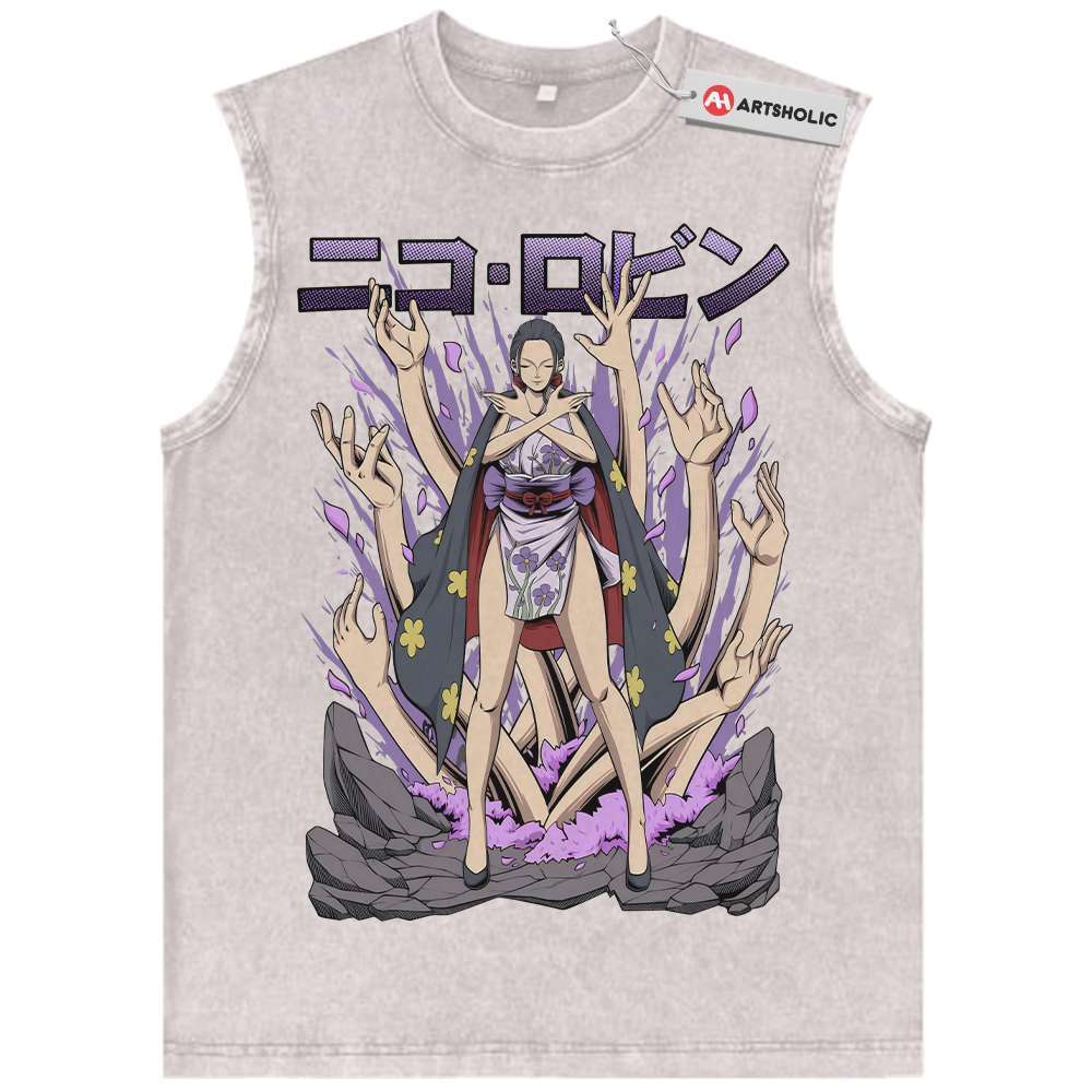 Alternative view of Nico Robin Tank Top, One Piece Tank Top, Anime Tank Top, Vintage Tank Top