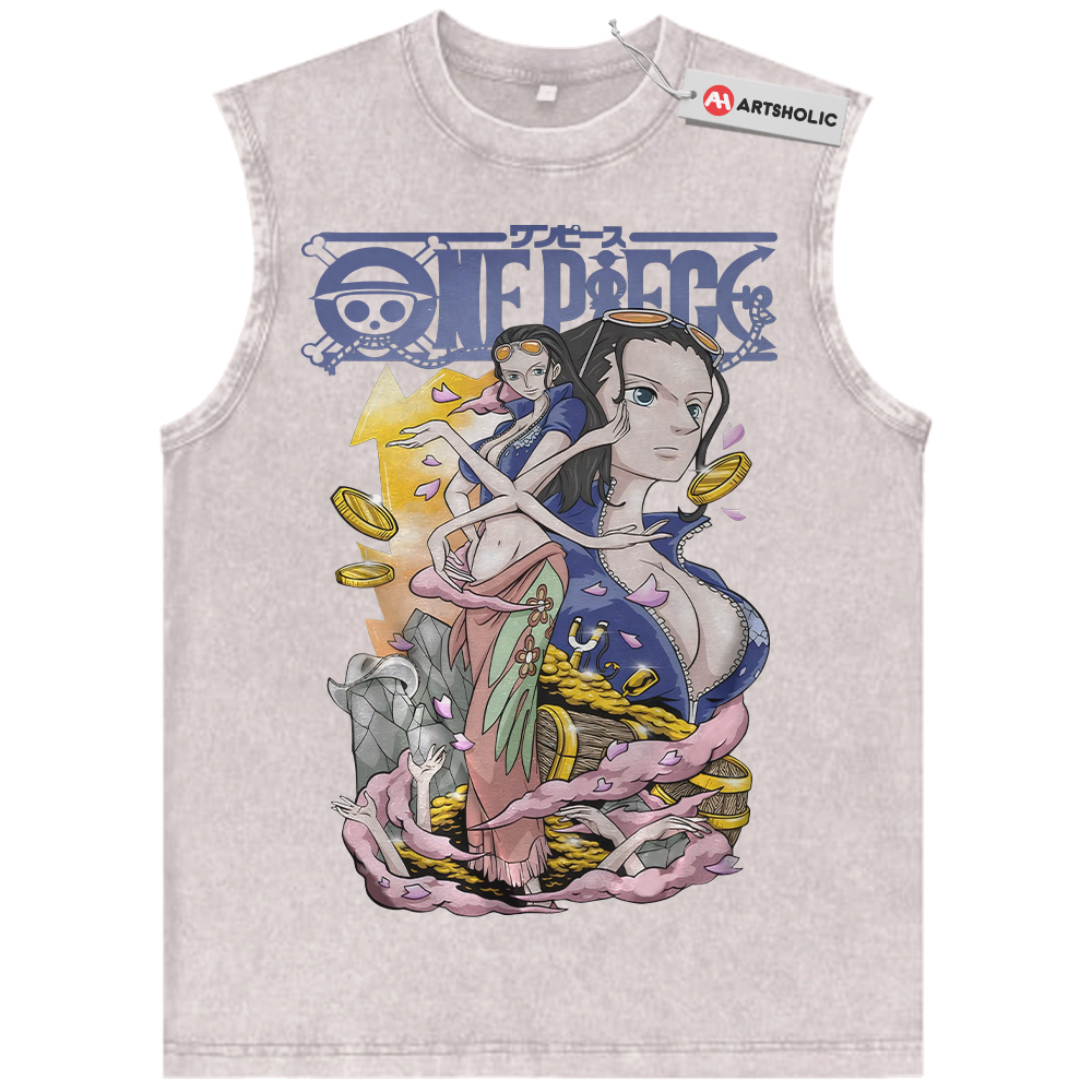 Alternative view of Nico Robin Tank Top, One Piece Tank Top, Anime Tank Top, Vintage Tank Top