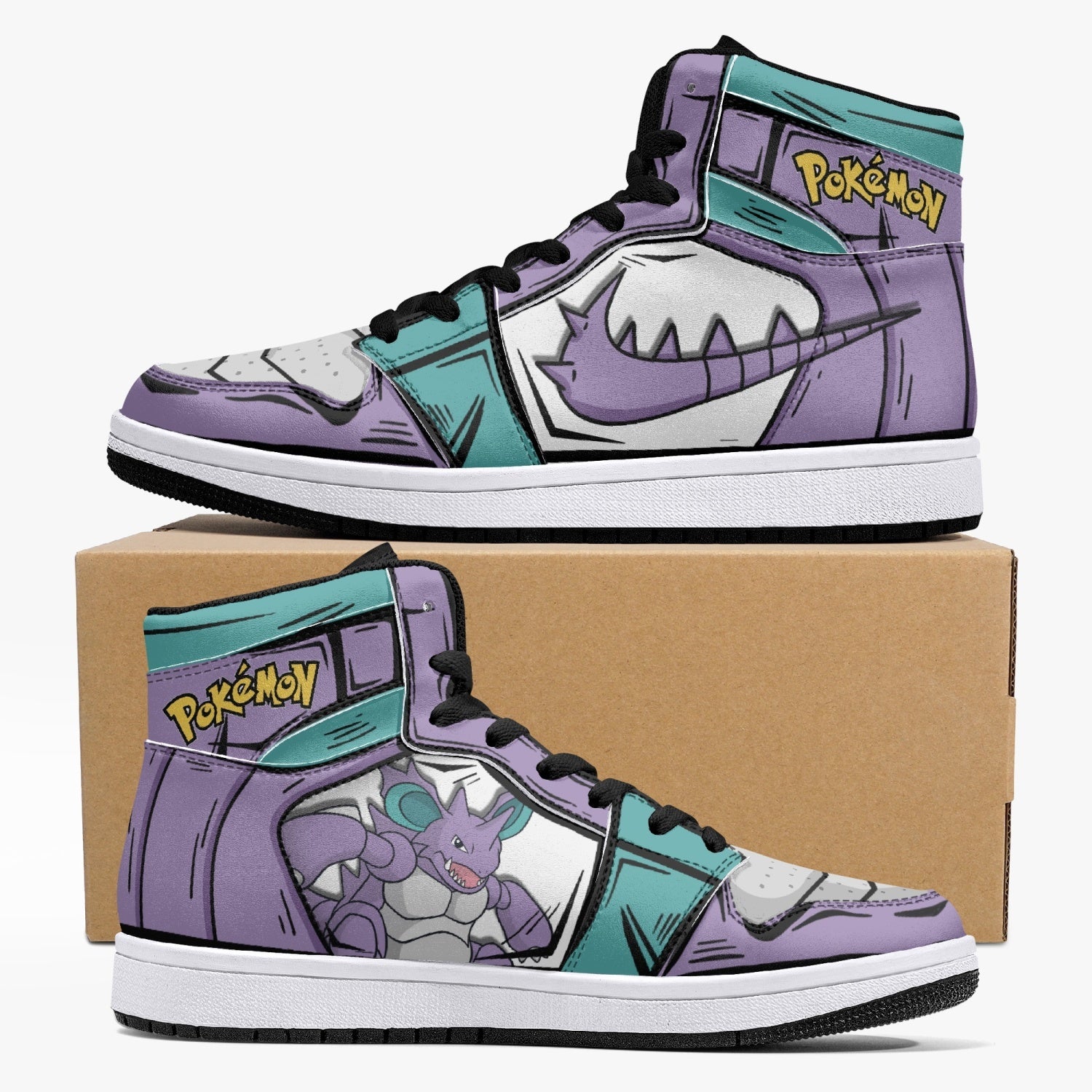Nidoking Pokemon Custom Sneaker Mid 1 Basketball Shoes - Otaku Hall