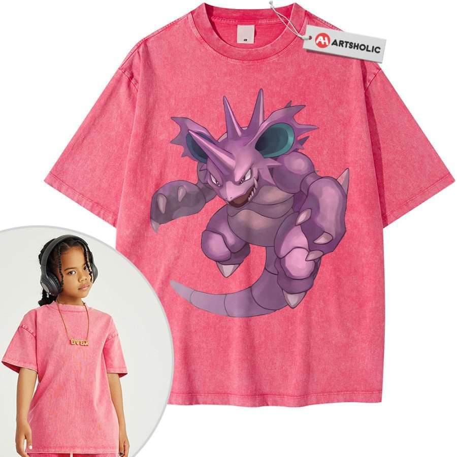 Nidoking Shirt For Kids, Pokemon Shirt For Kids, Anime Shirt For Kids, Vintage T-Shirt For Kids - Image 9
