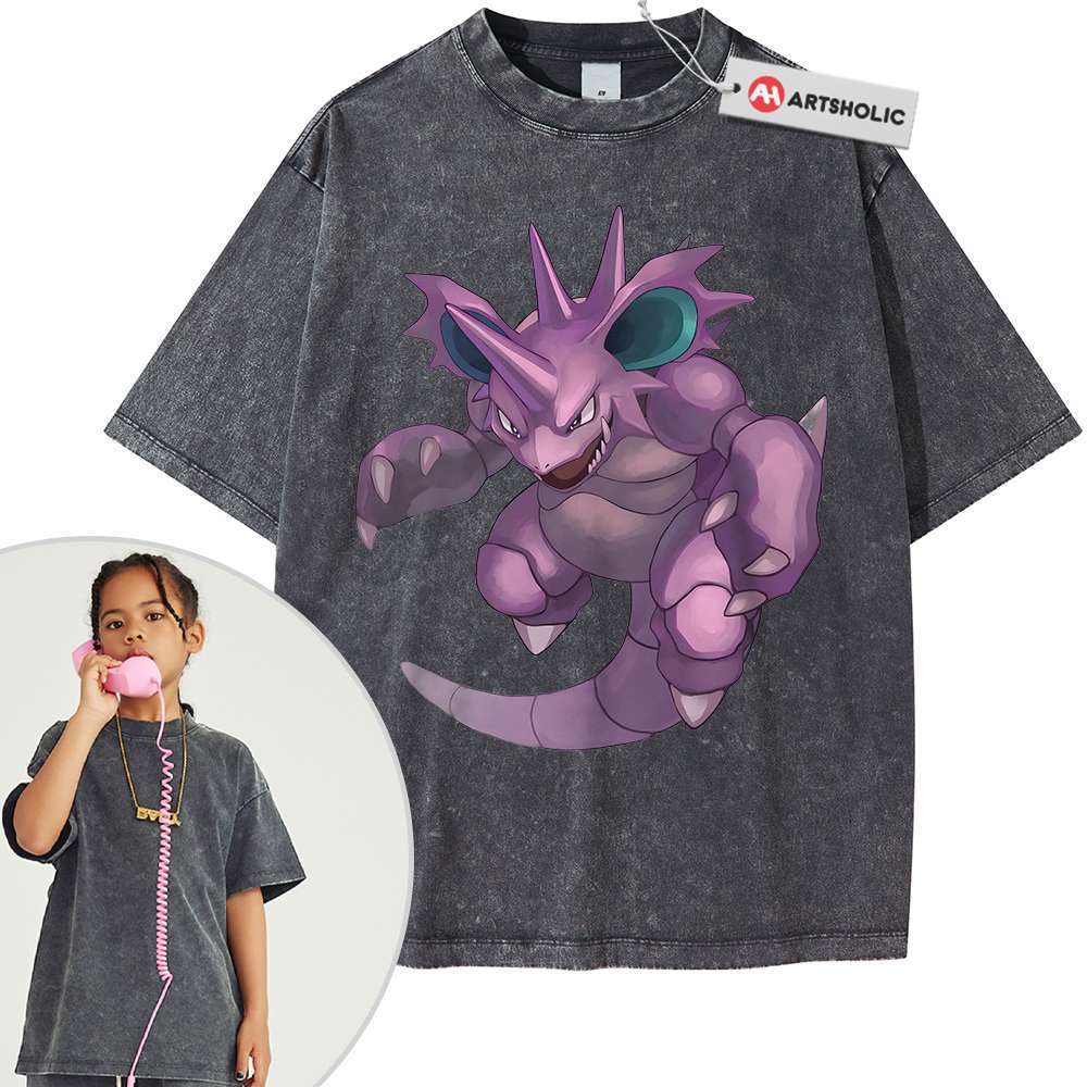 Nidoking Shirt For Kids, Pokemon Shirt For Kids, Anime Shirt For Kids, Vintage T-Shirt For Kids - Image 5