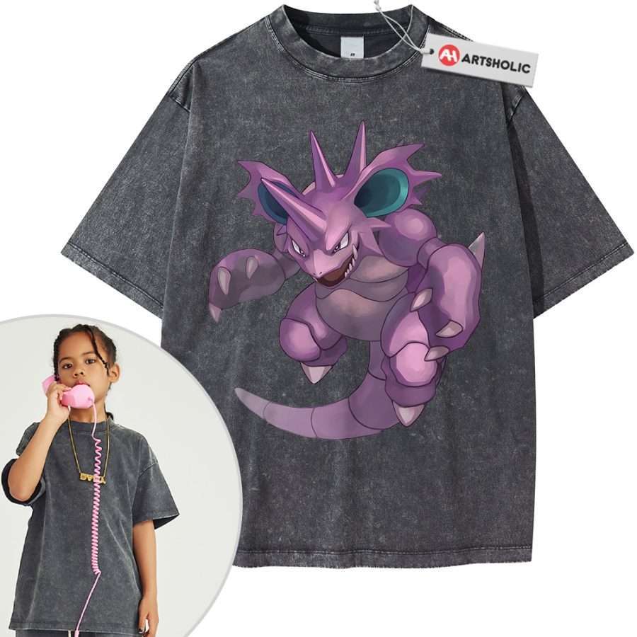 Nidoking Shirt For Kids, Pokemon Shirt For Kids, Anime Shirt For Kids, Vintage T-Shirt For Kids - Image 10