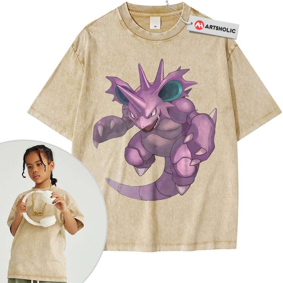 Nidoking Shirt For Kids, Pokemon Shirt For Kids, Anime Shirt For Kids, Vintage T-Shirt For Kids - Image 11