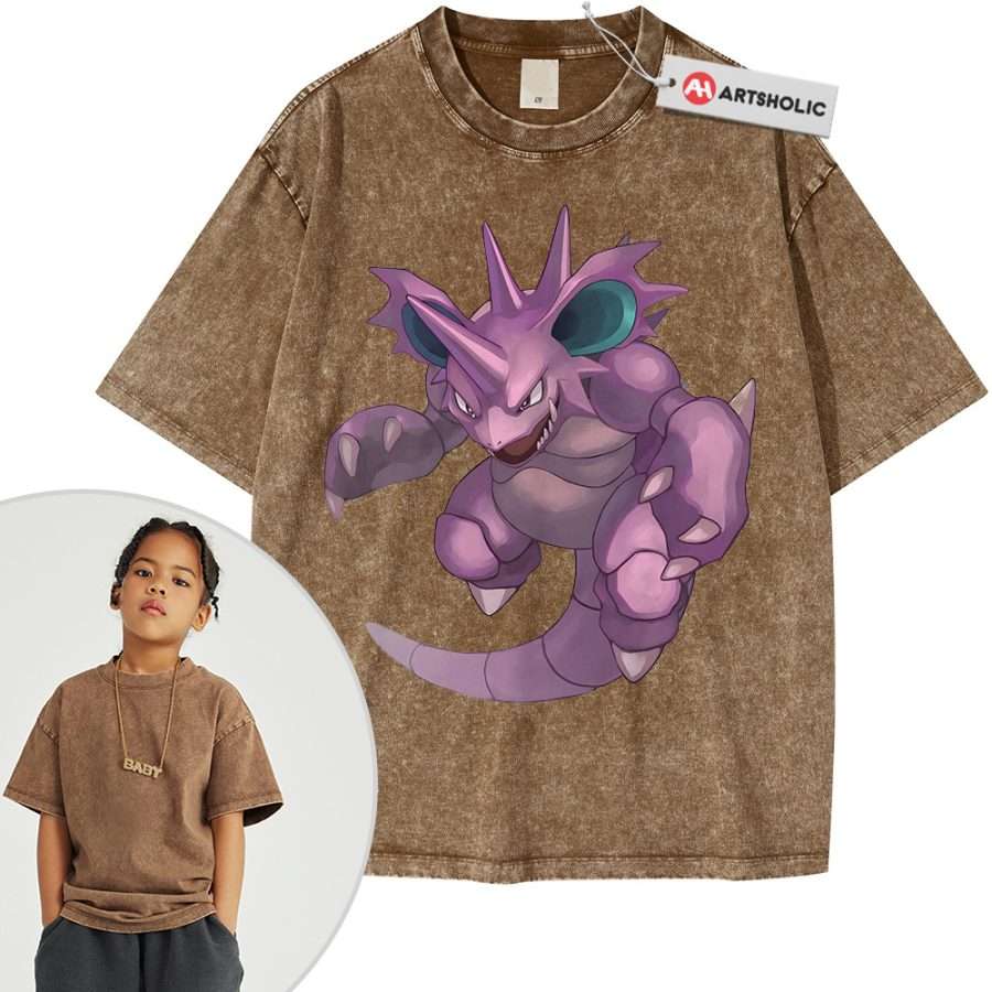 Nidoking Shirt For Kids, Pokemon Shirt For Kids, Anime Shirt For Kids, Vintage T-Shirt For Kids - Image 8